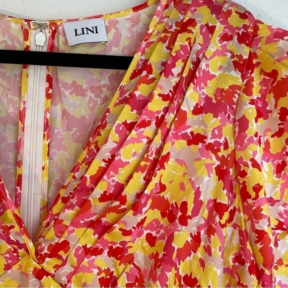 LINI Amalia Yellow Red Multi Maxi Dress Size Large New with Tags - Picture 7 of 14